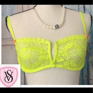 Very sexy VS Neon Yellow Lace Bra